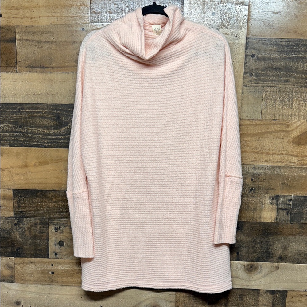 We The Free Oversized Cowl Neck Long Sleeve Sweater Waffle Knit Women's Size S‎